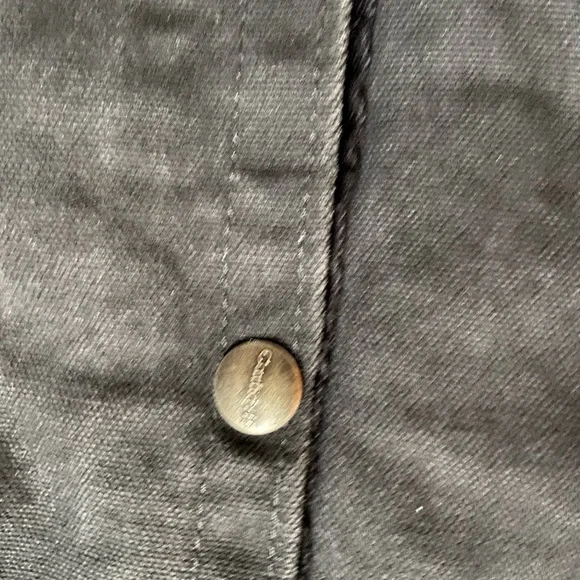 Carhartt Men’s Relaxed Fit Black Sherpa Lined Snap Hooded Jacket - Picture 5 of 6